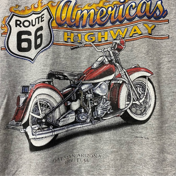 Vintage Route 66 America Highway Arizona Shirt Men Size XL Motorcycle Flames - Picture 6 of 6